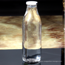 32oz Square Glass Milk Bottle With White Cap For Sales